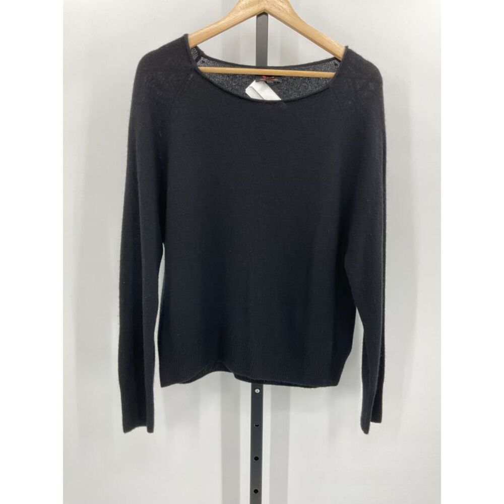 Quince Women's Mongolian Cashmere Boatneck Sweater Sleeved Top Black S